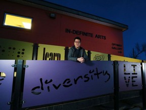 Indefinite Arts Centre CEO Jung-Suk Ryu is shown here at the centre, which is above the remaining old locker room and lobby area of the Fairview Arena on Saturday, February 15, 2020.  Gavin Young/Postmedia