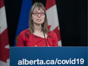 Alberta's chief medical officer of health, Dr. Deena Hinshaw, provides an update on COVID-19, from Edmonton on April 29, 2020.