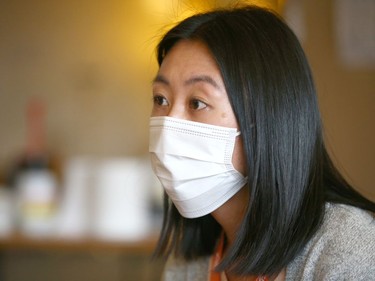 Samantha Hing, Case Manager lead is interviewed at the assisted self isolation hotel in Calgary on Thursday, May 7, 2020. Postmedia has agreed not to reveal the exact location of the hotel. Jim Wells/Postmedia