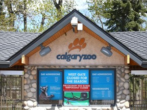 The south gate at the Calgary Zoo is shown on  Saturday, May 16, 2020. The zoo anticipates opening soon.