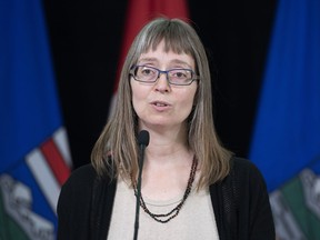 Alberta's chief medical officer of health Dr. Deena Hinshaw provides a COVID-19 update, from Edmonton on Tuesday, May 19, 2020.