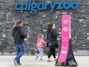 A steady flow of people enter the Calgary Zoo as it opened in Calgary on Saturday, May 23, 2020.
