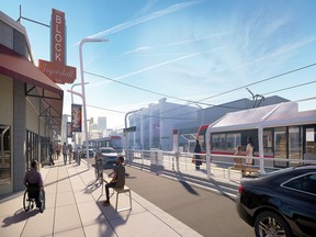 A rendering of what the new Green Line station at 9th Avenue N along Centre Street might look like. Transit planner David Cooper says Calgary must build for the future.