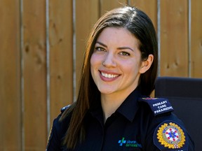 Edmonton primary care paramedic Danielle MacDonald, photographed on May 2, 2020, has recovered after testing positive for the COVID-19 virus.