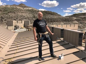 Vance Neudorf on site of construction of the new Badlands Arts Centre.