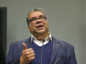 Mayor Naheed Nenshi gives updates at the Emergency Operations Centre in Calgary on Thursday, March 19, 2020. Darren Makowichuk/Postmedia