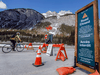 A road to Lake Minnewanka is closed to vehicles in Banff National Park in April. About 90 per cent of Banff’s economy is based on tourism.