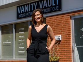 Megan Johnston, esthetician at Vanity Vault, poses for a photo on Wednesday, May 27, 2020.