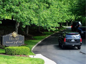 U.S. President Donald Trump's motorcade arrives at Trump National Golf Club in Sterling, Virginia, U.S., May 23, 2020.