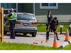 Calgary Police is investigating the scene of a hit and run involving a 17-month-old girl who was transferred to children's hospital in life-threatening conditions on Monday, June 22, 2020. Azin Ghaffari/Postmedia