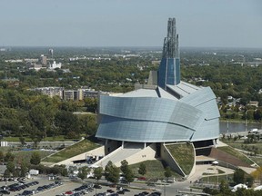 The Canadian Museum For Human Rights is shown in Winnipeg on September 18, 2014. Leadership at the Canadian Museum for Human Rights is apologizing for censoring the displays about LGBTQ history at the request of some school groups.