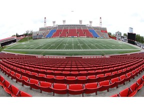 Empty stands are shown at McMahon Stadium in Calgary on Wednesday, June 17, 2020. Calgary Sports and Entertainment Corp has trimmed staff with permanent layoffs. CSEC owns the Stampeders, Flames, Calgary Hitmen and Roughnecks. Jim Wells/Postmedia