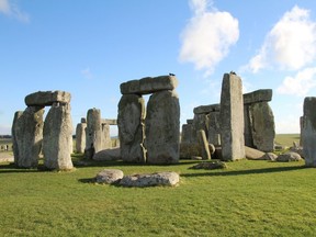 Stonehenge is an ancient monument consisting of the remains of a ring of standing stones in Wiltshire, UK.