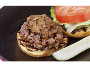 Bison Burgers with Maple Shallots for ATCO Blue Flame Kitchen for July 1, 2020; image supplied by ATCO Blue Flame Kitchen