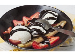 Grilled Banana Splits for ATCO Blue Flame Kitchen for June 24, 2020; image supplied by ATCO Blue Flame Kitchen