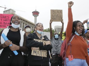 Thousand of Calgarians gathered in Olympic Plaza for Calgary's fourth Black Lives Matter rally on Saturday, June 6, 2020.