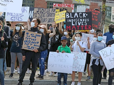 Several thousand Calgarians participated in an anti-racist rally in downtown Calgary on Monday, June 1, 2020.  Gavin Young/Postmedia