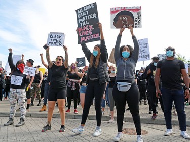 Several thousand Calgarians participated in an anti-racist rally in downtown Calgary on Monday, June 1, 2020.  Gavin Young/Postmedia