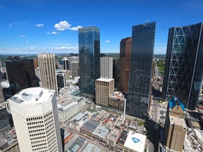 Downtown Calgary office towers are seen from the Calgary Tower on Thursday, June 11, 2020.  We must develop ethical leaders who see crises as an opportunity to make real changes, say columnists.