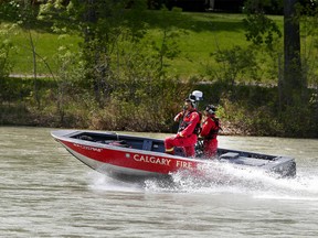The Calgary Fire Dpt patrols the Bow River and is shown near the Calgary Zoo in southeast Calgary on Tuesday, June 2, 2020. Jim Wells/Postmedia