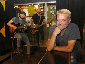 Ironwood Stage and Grill Owner, Patrick McIntyre has The Black Belts,  Aaron Young and Jory Kinjo try out his his new aquarium like structure to get live music back in Calgary on Tuesday, June 16, 2020. Darren Makowichuk/Postmedia