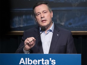 Premier Jason Kenney answered questions from reporters, from Calgary on Monday, June 29, 2020, on the plan for Alberta’s economic recovery. The premier can help families by lowering personal income taxes too, says columnist.