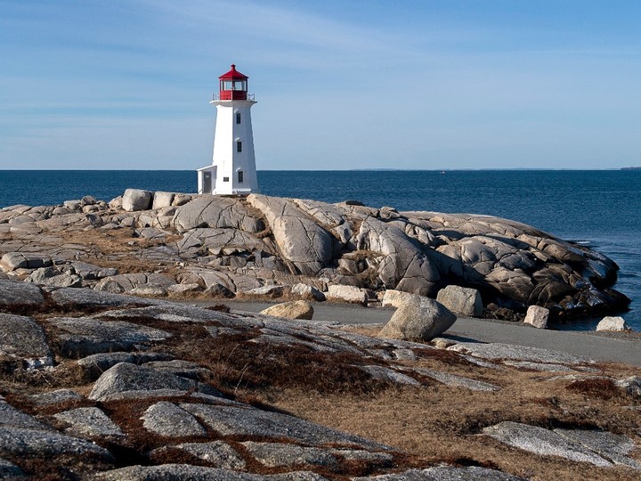  The lighthouse at Peggy’s Cove, N.S., one of the favourite year-round destinations for visitors in Atlantic Canada, is seen on Monday, March 23, 2020.