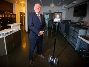 Darryl Graham with Z3 Networks with it’s Telepresence Robot on Tuesday June 16, 2020. Al Charest / Postmedia