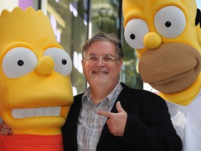 Cartoonist Matt Groening, creator of The Simpsons, is honoured on the Hollywood Walk of Fame in 2014. The producers of The Simpsons announced on June 26 that they will no longer use white actors to dub ethnic minority characters.