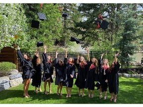 Calgary Grads 2020:   Ally Campbell, Sol Orellana, Mikaela Armstrong, McKenna Grant, Lauren Mannix, Vivien Paul, Ava Sabharwal, Maya Russell, Lauren Volcko; all are graduating from Western Canada High School.