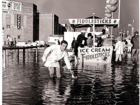 1956 Calgary Stampede midway flood