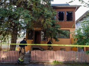 Calgary fire department is investigating the aftermath of a fire in Bridgeland at 100 block of 9A Street N.E. on Thursday, July 16, 2020. One male resident who was transported to the hospital with life-threatening conditions died from severe injuries.