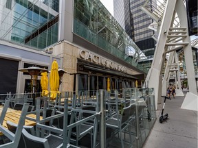 Pictured is Cactus Club Cafe on Stephen Avenue on Thursday, July 16, 2020. The restaurant is tied to multiple COVID-19 cases in Calgary.