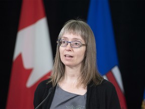 Dr. Deena Hinshaw, Alberta's chief medical officer of health. The Alberta government says it will make wearing masks mandatory for most students and staff when schools reopen in September.