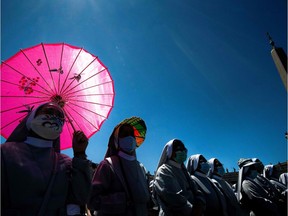 When your mask limits your ability to communicate clearly, perhaps you could let that moment remind you of the countless souls whose voices are never heard. Here, nuns wearing protective face masks, gather in St. Peter' Square at the Vatican on July 5, 2020 as Pope Francis leads the Sunday Angelus prayer from his window. (Photo by Tiziana FABI / AFP)