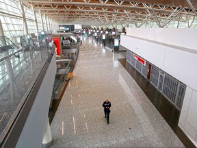 The International terminal of the Calgary International Airport was almost deserted amid the COVID-19 pandemic on Wednesday, April 29, 2020.