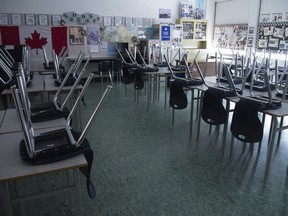 Classrooms have sat empty since the pandemic started; careful thought needs to occur as to which students should be the priority when it comes to returning to the classroom in the fall. Postmedia file photo.