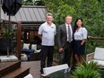 Ultimate Homes and Renovations owner Danny Ritchie, left, worked with Jay Westman and Sandy Perron on their backyard oasis.