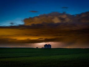 Thunderstorm passes to the north of Calgary, Ab., on Sunday, July 5, 2020.