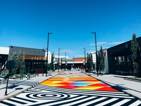 A large road mural at Deerfoot City by artist Rhys Farrell. Courtesy, Courtney Verbeek