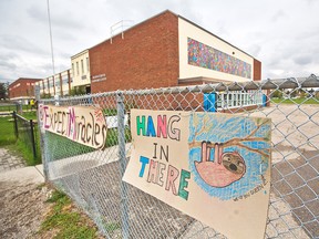 Queen Elizabeth Elementary School in Calgary, closed since mid-March.
