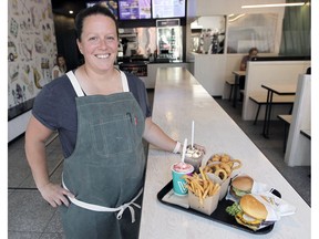 Andrea Harling, owner of V Burger in Calgary. Women must be part of the pandemic economic recovery, says columnist Catherine Ford.