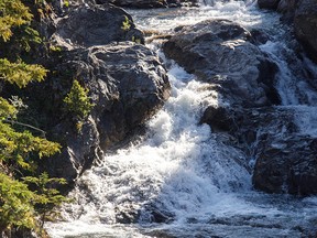 Lynx Creek falls south of Blairmore, Alta., on Monday, July 27, 2020.