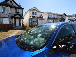 More than $1.2 billion in damage was caused by a June hailstorm in northeast Calgary. Many residents are seeking compensation from the provincial government.