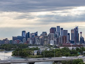 Pictured is Calgary's skyline viewed from Shaganappi Point on Monday, August 17, 2020.