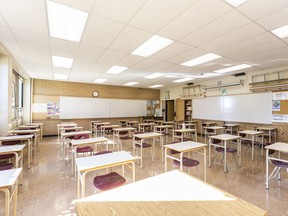 Pictured is a classroom in Henry Wise Wood High School that could accommodate a cohort of up to 38 students on Friday, Aug. 28, 2020.