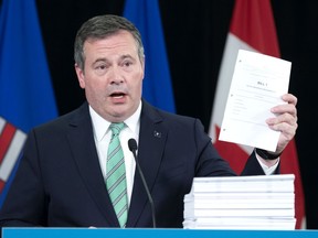 Premier Jason Kenney discusses the highlights of a busy spring session, in Edmonton on July 29, 2020, including the  passing of Bill 30.