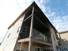An apartment building in the 2200 block of Kensington Road N.W. was damaged by fire on Saturday, August 1, 2020.