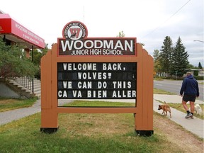 Woodman Junior High School in Haysboro is where Collin Highet's daughter is enrolled in the Late French Immersion program. Her Hub schooling application with CBE was denied Friday, forcing her parents to make a quick decision on whether to send their daughter to her alternative program school in-person amid the COVID-19 pandemic.