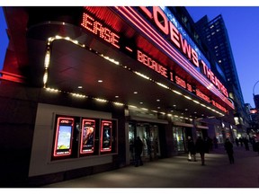An exterior view shows the AMC Loews Lincoln Square 13 movie theatre in New York, U.S., in this undated handout photo.